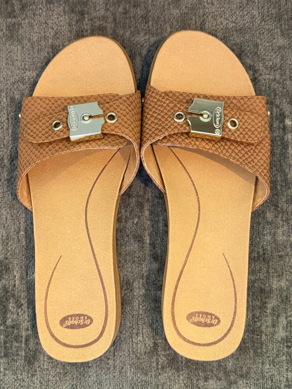 Dr. Scholl's Shoes Originalist Sandals Slides Tan  Textured Women’s 8.5 / 8-1/2